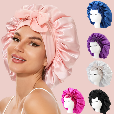 New Silk Bonnet For Sleeping Women Satin Bonnet Hair Bonnet Night Sleep Cap Scarf Wrap For Curly Hair With Tie Band For Curly Hair - Shop FeFe’s Fashion LLC