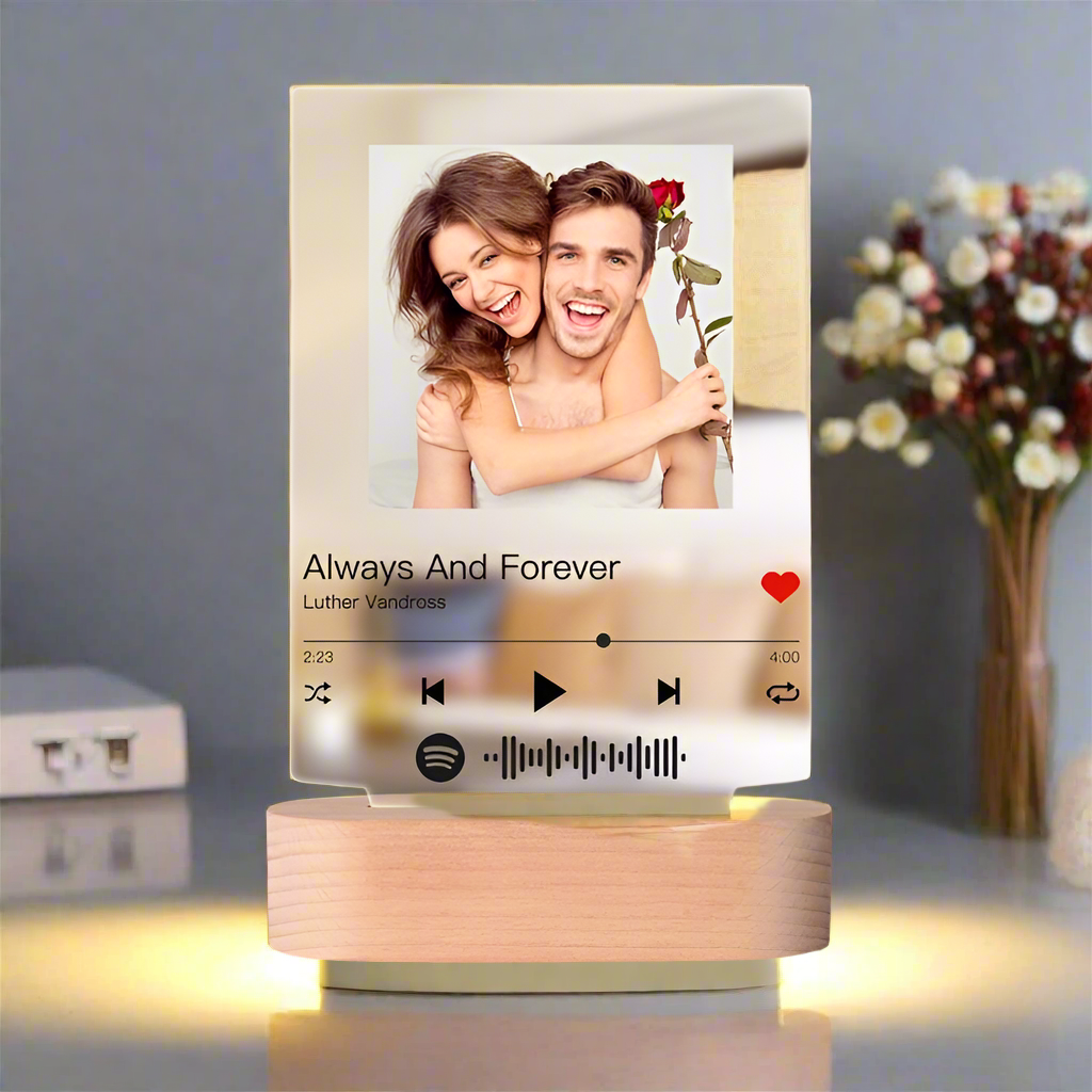 Customizable Photo Music Album Cover Night Light Carved Name Song Photo Frame - Shop FeFe’s Fashion LLC