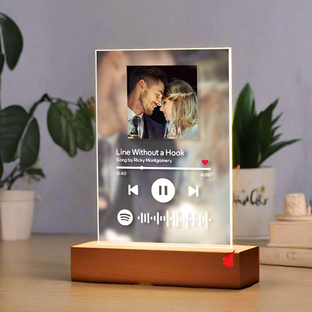 Customizable Photo Music Album Cover Night Light Carved Name Song Photo Frame - Shop FeFe’s Fashion LLC