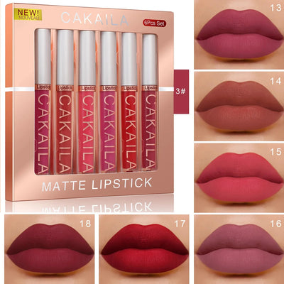 Cakaila Matte Lipstick Set with Six Shades for Long-Lasting, Stunning Lips -Shop FeFe’s Fashion LLC