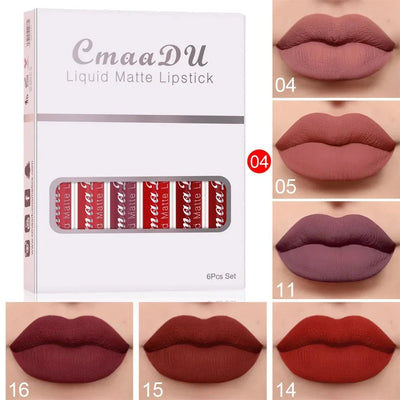 Cmaadu Liquid Matte Lipstick Set of 6 with Various Shades for Stylish Lips -Shop FeFe’s Fashion LLC